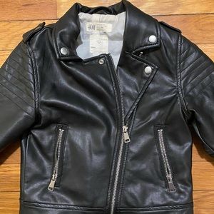 Toddler faux leather moto jacket